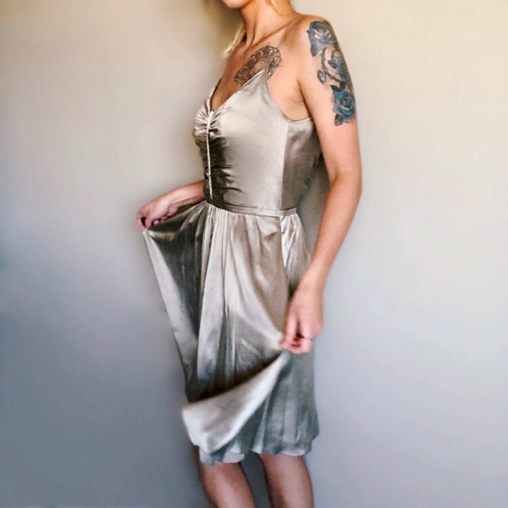 100% silk champagne Banana Republic dress